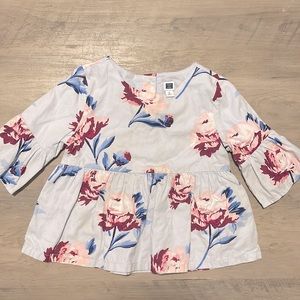 Janie and Jack light blue floral blouse